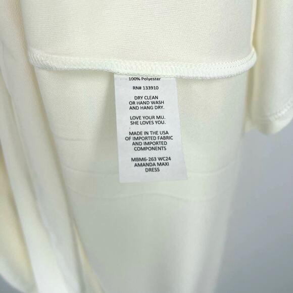 Show Me Your MuMu Amanda Maxi Dress Wedding Cake Chiffon XL NWT - Picture 4 of 6